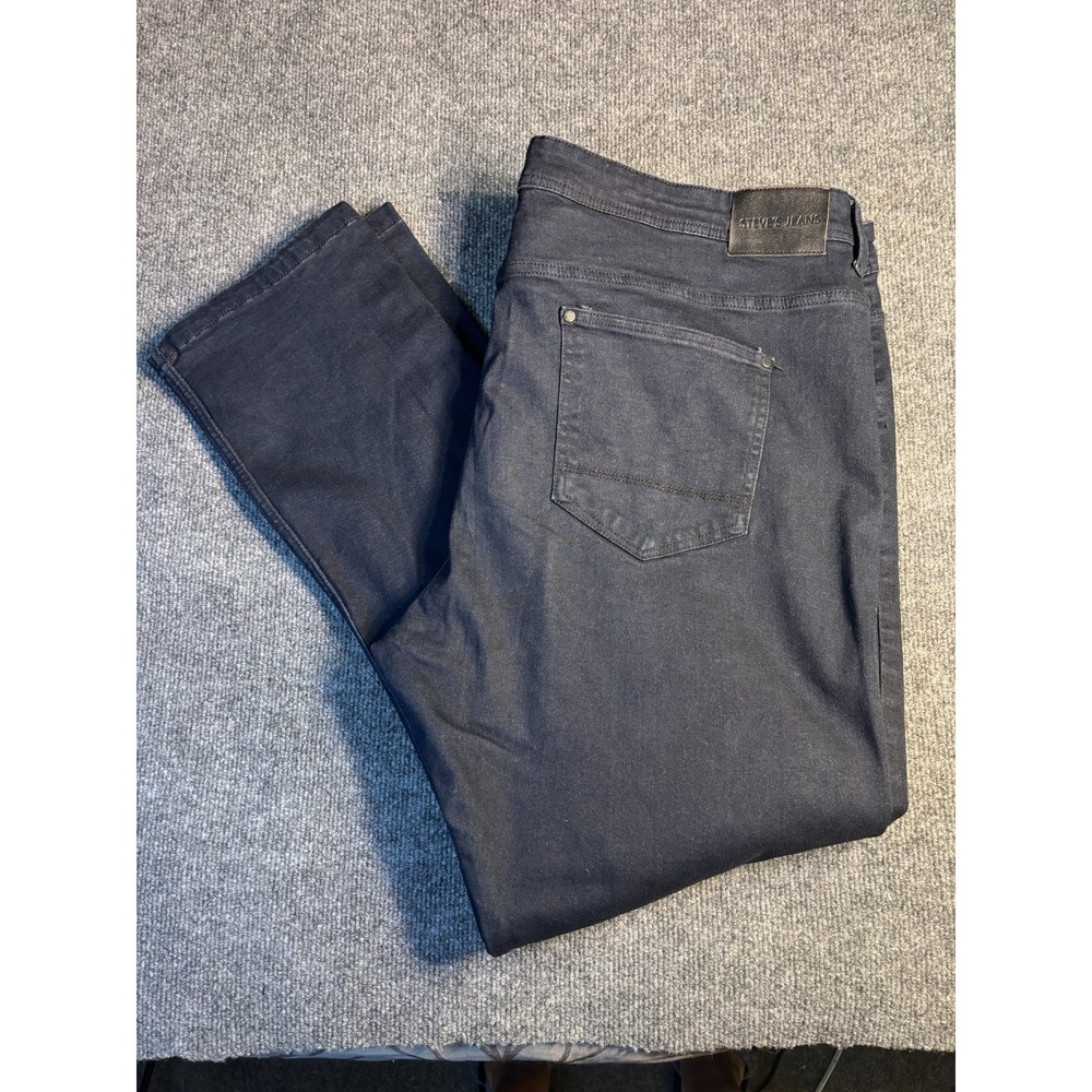 Steve's Jeans Men's 46/32 Black Denim Dark Wash Stretch Comfort Straight Leg